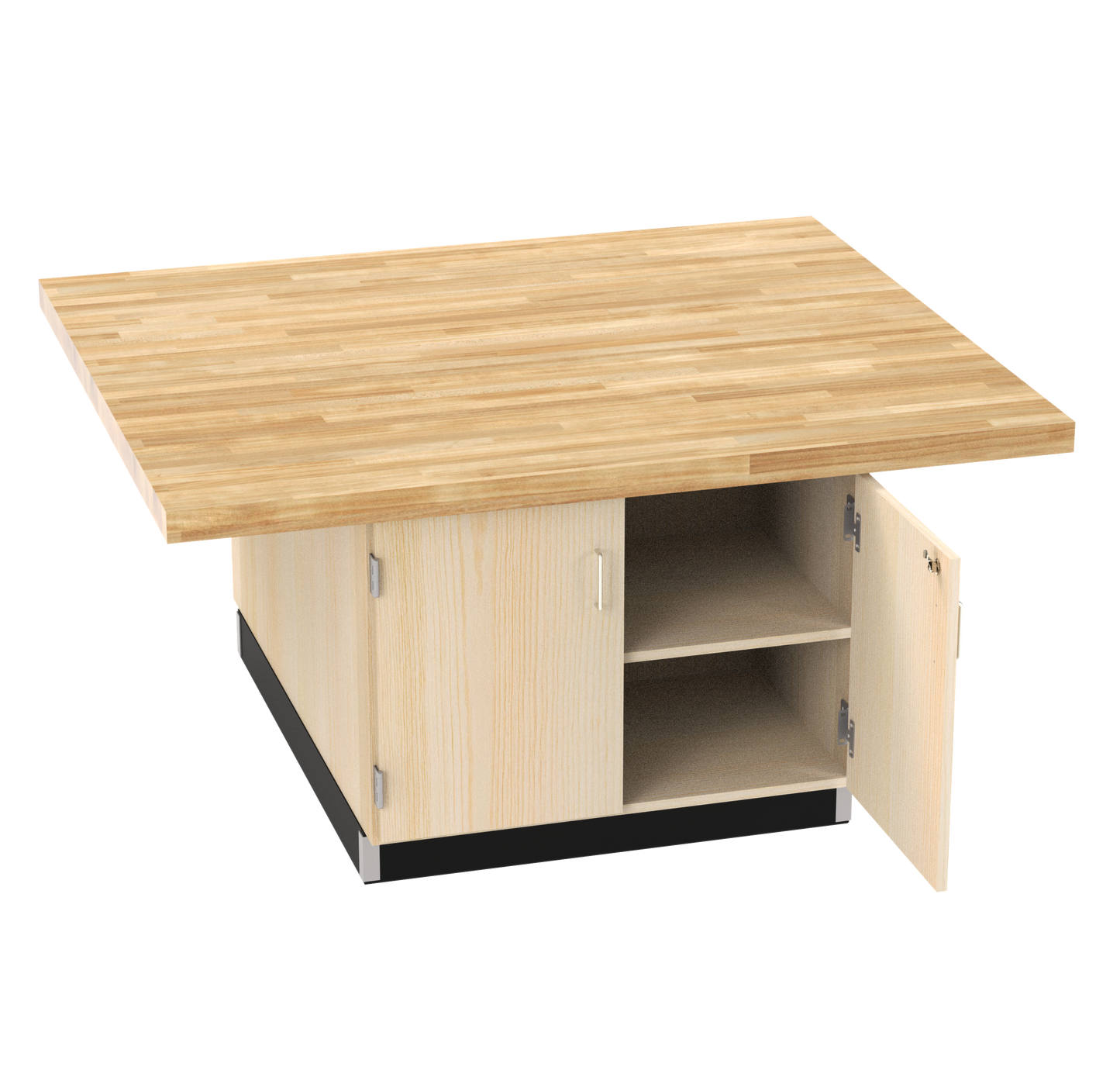 Forum Industrial Arts Four-Station Workbench with Drawers