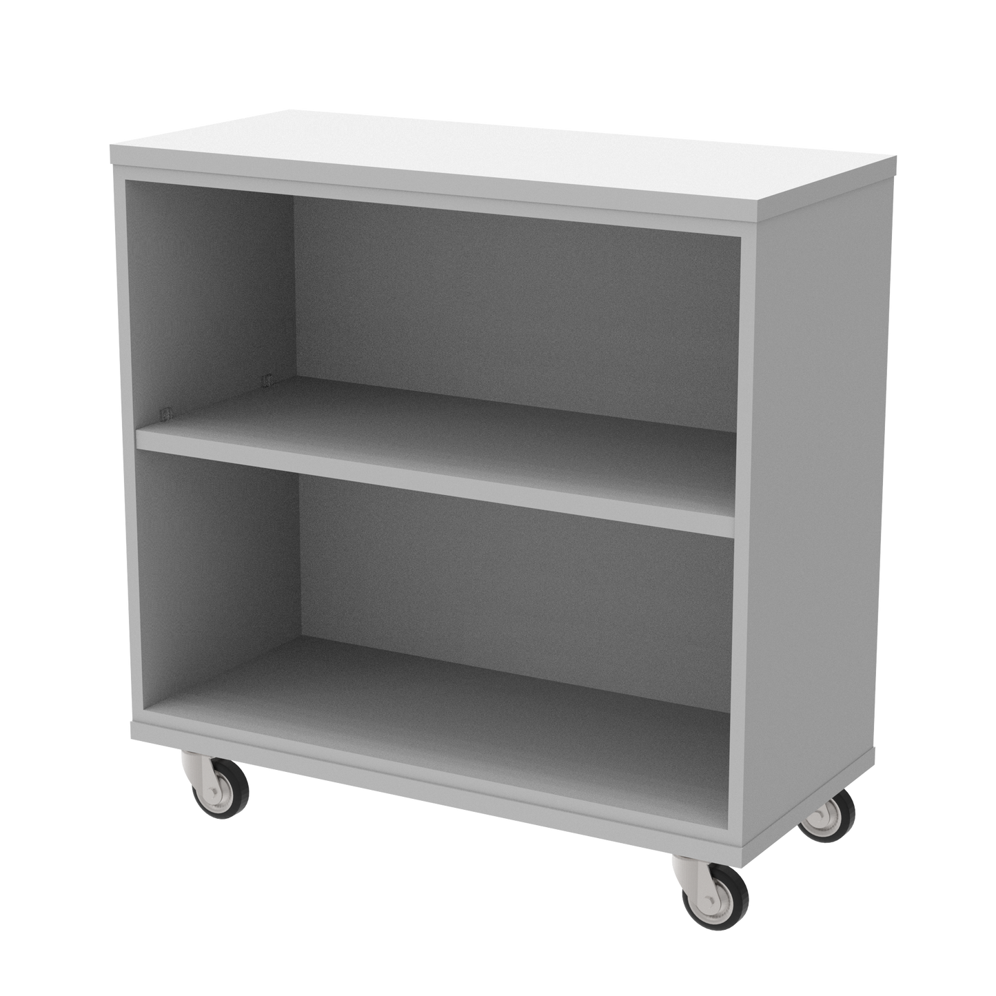 Classic Open Single Sided Bookcase w/ Adjustable Shelves and Optional Casters