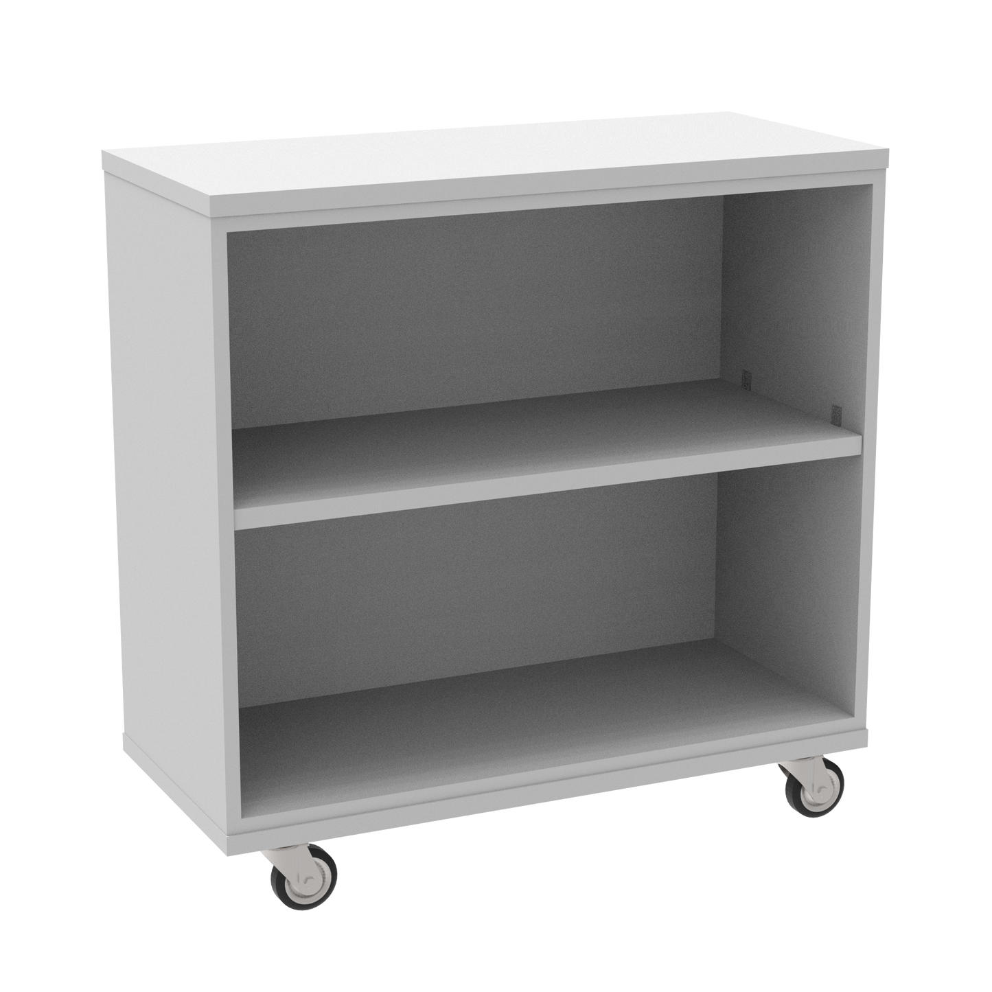Classic Open Single Sided Bookcase w/ Adjustable Shelves and Optional Casters