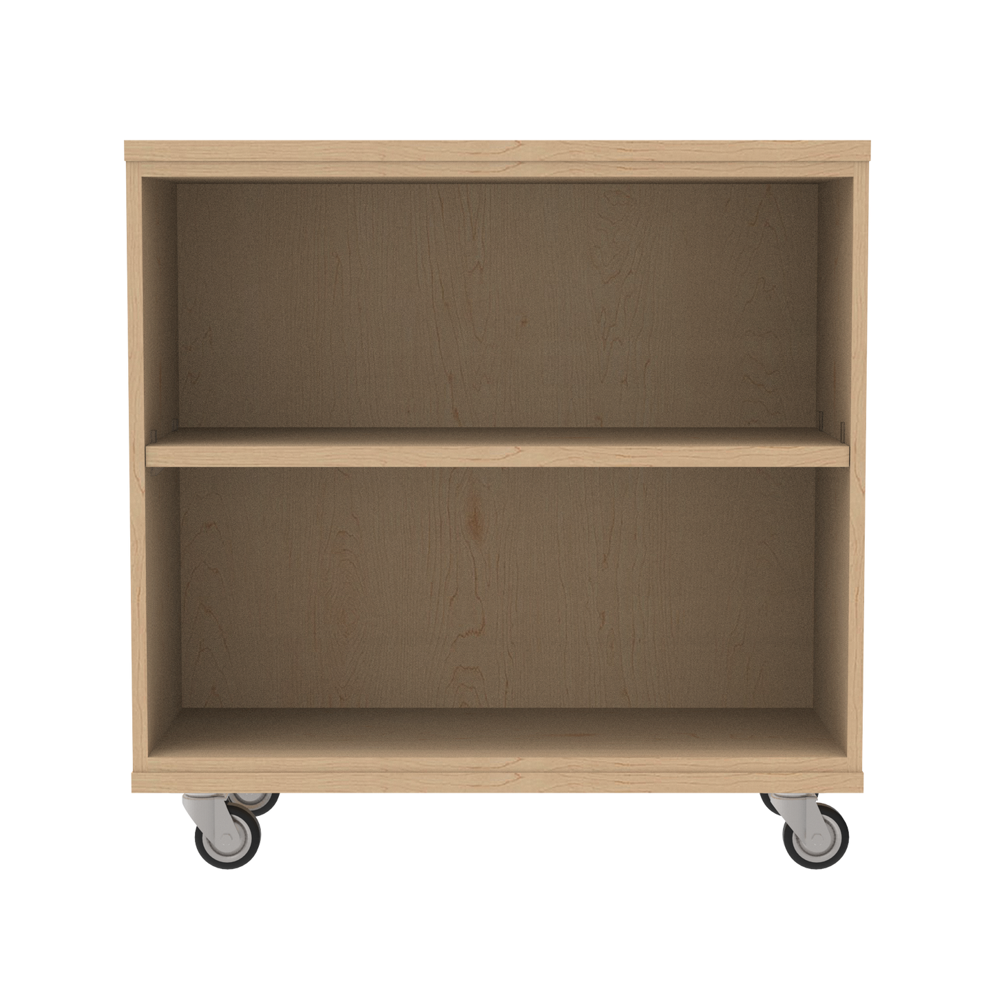 Classic Open Single Sided Bookcase w/ Adjustable Shelves and Optional Casters