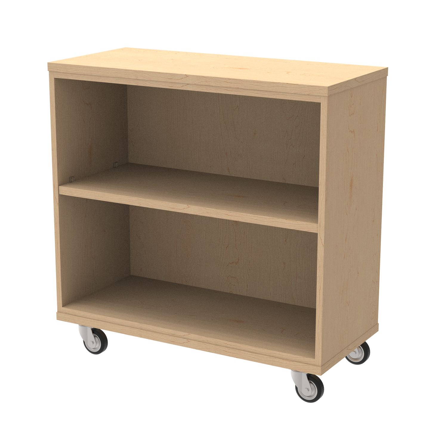 Classic Open Single Sided Bookcase w/ Adjustable Shelves and Optional Casters