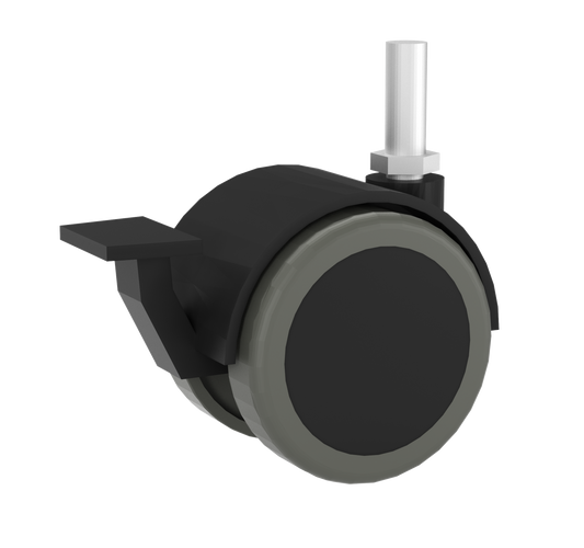 CA_WB Manufacturing Dual Wheel Soft Tread Casters w/Brake (Qty 4)