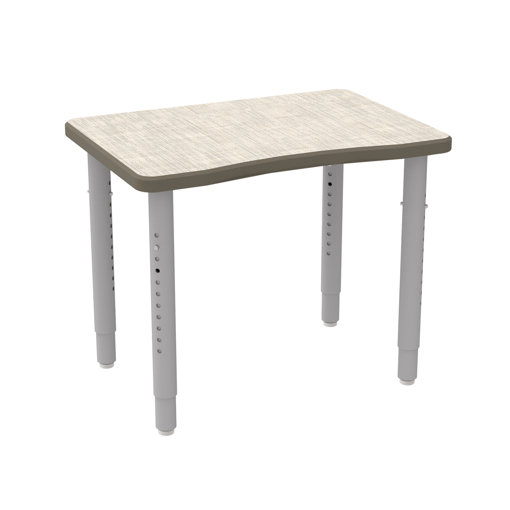 ELP7366-ADJG4-C88-CA-P23CH_WB Manufacturing ELO Plymouth II Desk (2" Pin Adjustable Straight Round Legs (Leg Height 25"- 39") | Casters w/ Brakes, WB Hardrock Maple 1.25" Top, HPL Work Surface, Black Armor Edge, 23" Plastic Book Box)