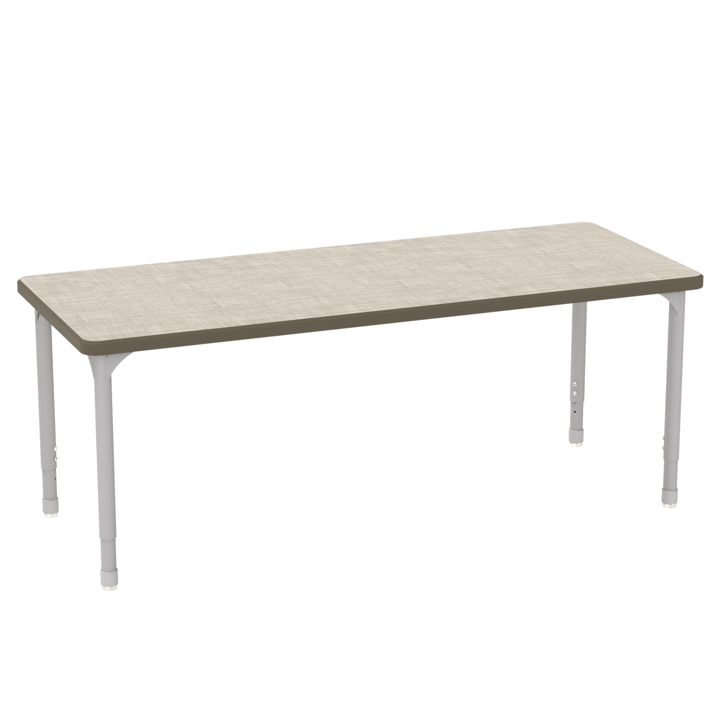 EON7071-EJAG4-C88-CA_WB Manufacturing EON Rectangle Table (WB Hardrock Maple 1.25" Top, HPL Work Surface, Black Armor Edge, Casters w/ Brakes, None)