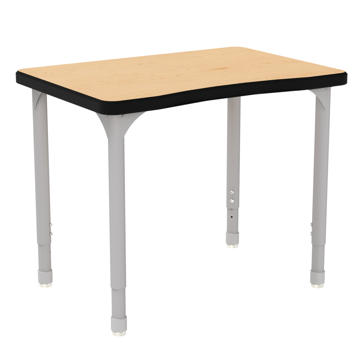 EON7366-EJAG4-C88_WB Manufacturing EON Plymouth II Desk (WB Hardrock Maple 1.25" Top, HPL Work Surface, Black Armor Edge, Nylon Glides, None)