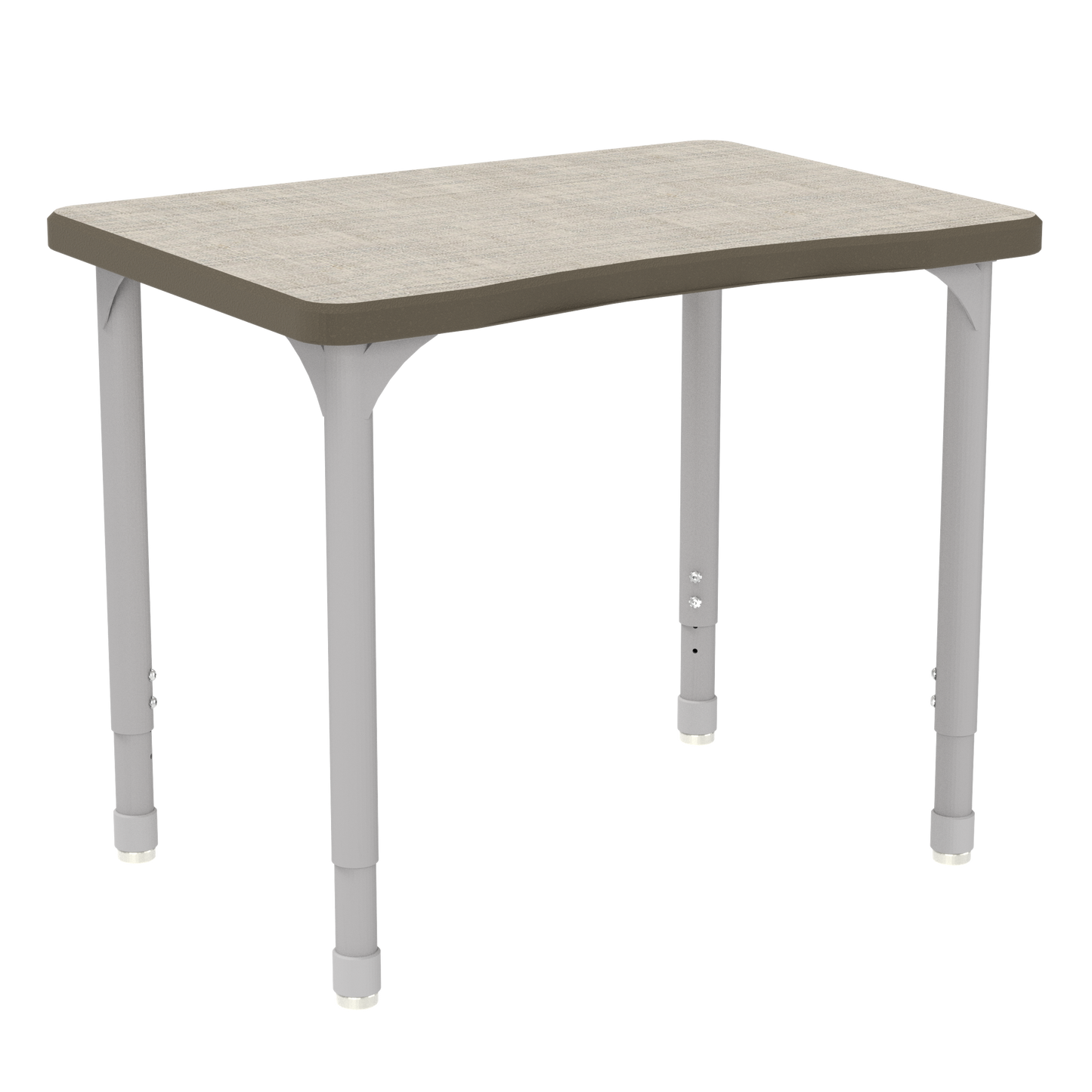 EON7366-EJAG4-D17/T-S05-CA_WB Manufacturing EON OnVoy Plymouth II Desk (Vision Vava, Double Sided 1" Laminate Top, Slate Grey Armor Edge, Casters w/ Brakes, None)
