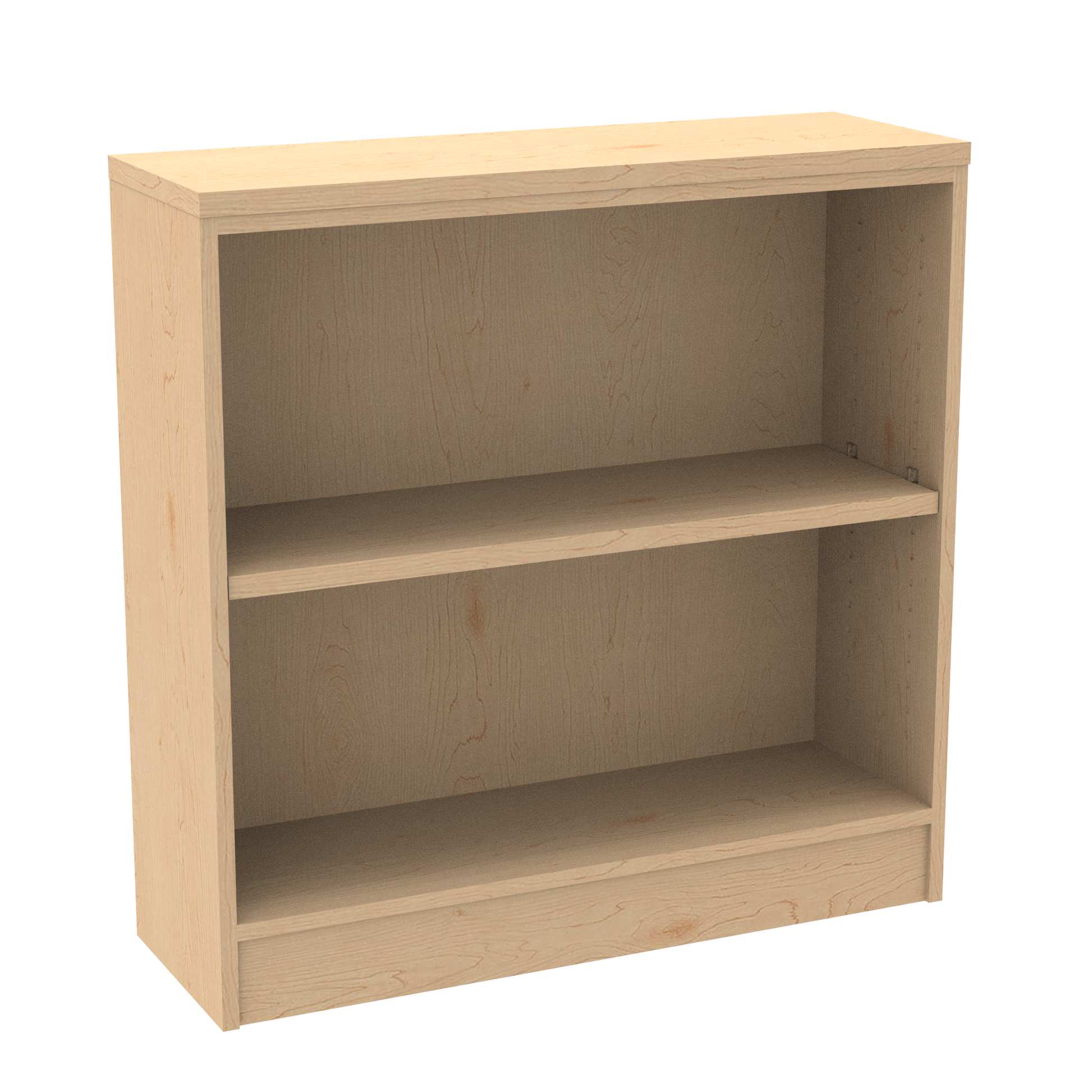 Wooden bookshelf with two adjustable shelves