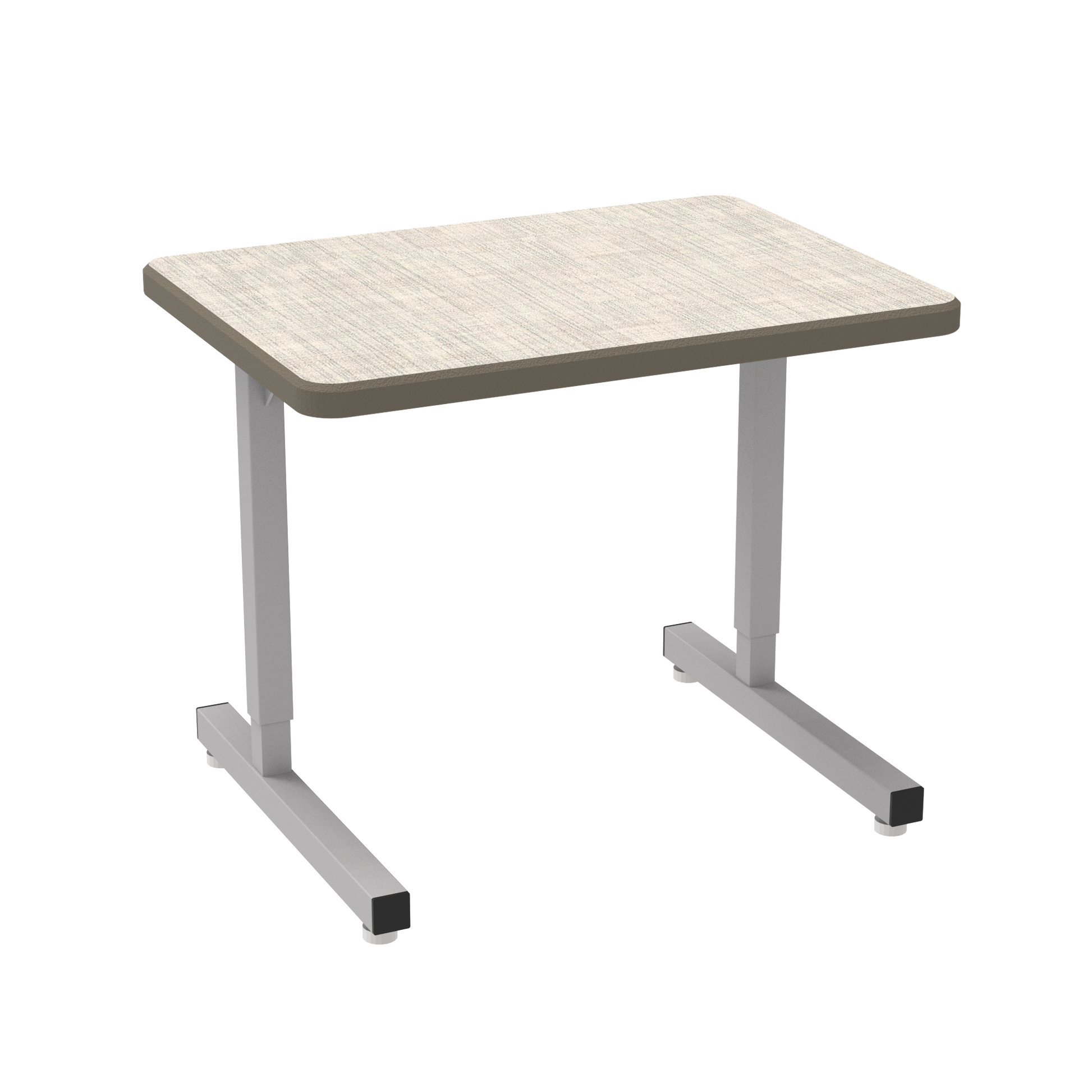 UNET7362-EJAG4-C88-CA_WB Manufacturing UNE-T Plymouth Desk (WB Hardrock Maple, 1.25" Top, HPL Work Surface, Black Armor Edge, Casters w/ Brakes, None)