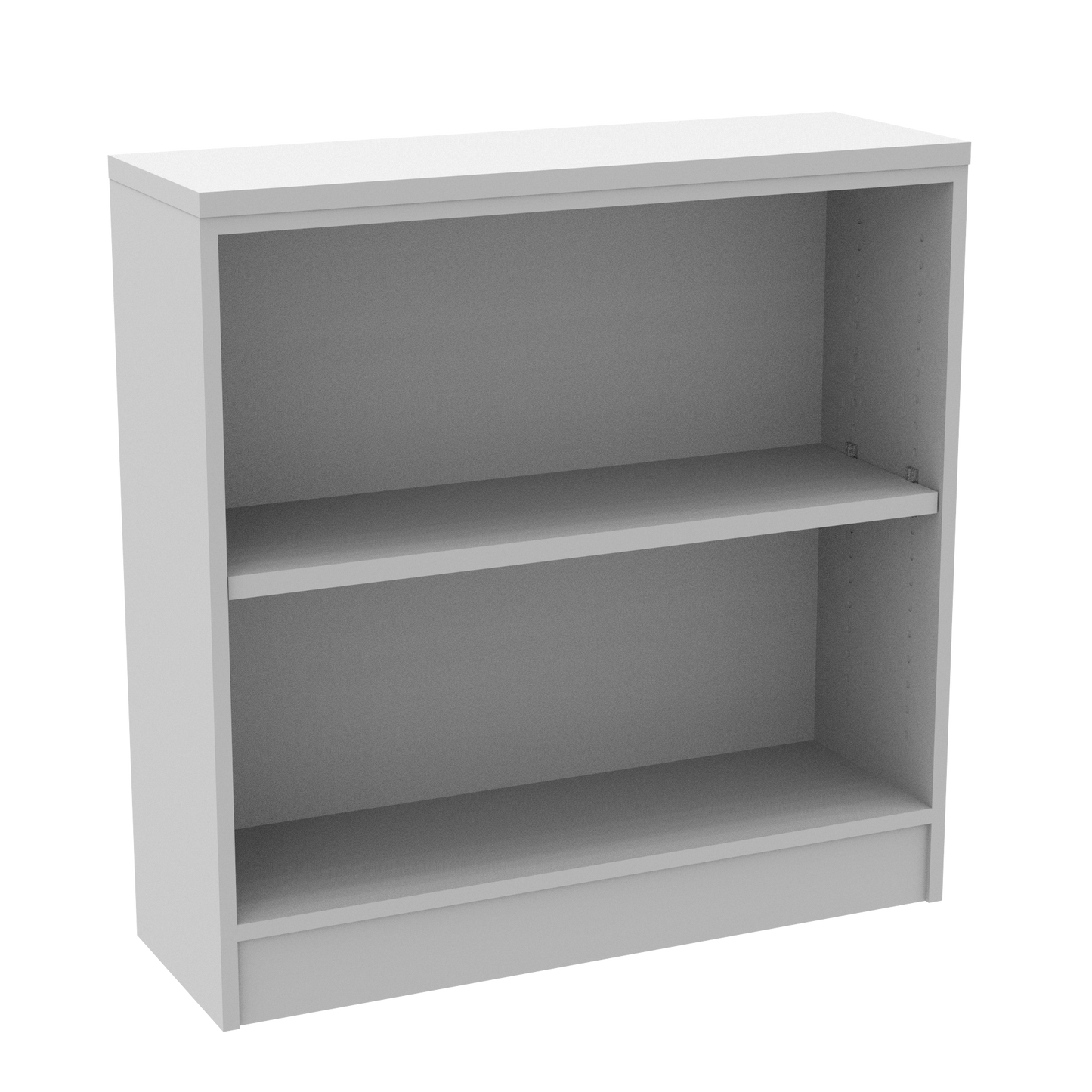 Gray wooden bookshelf with two adjustable  shelves