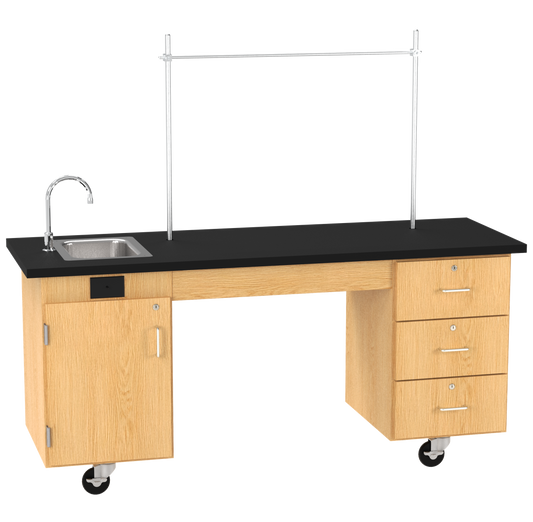 Kinetic ADA Compatible Mobile Lab Station w/Sink & Rod Sockets