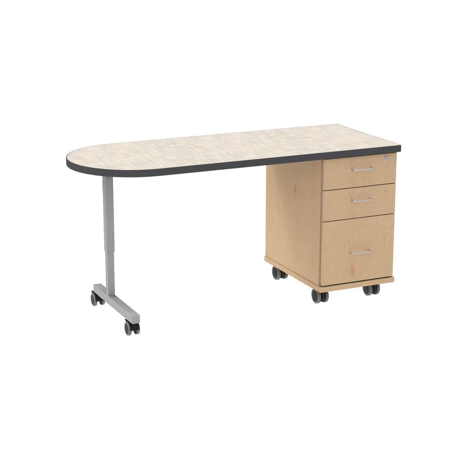 TD6374-95UNETG4-AC-D17-L07-CV/T-CV_WB Manufacturing Universal Appleton Teacher's Desk (Laminate Folkstone Case)