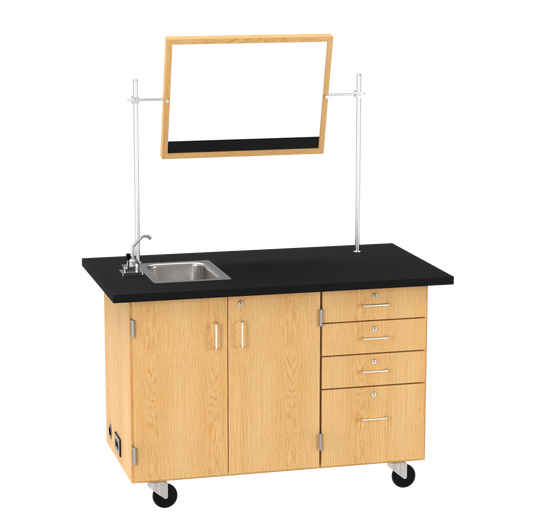 Kinetic XL Mobile Demo Center with 2 Doors, 4 Drawers, Sink and Mirror/Markerboard