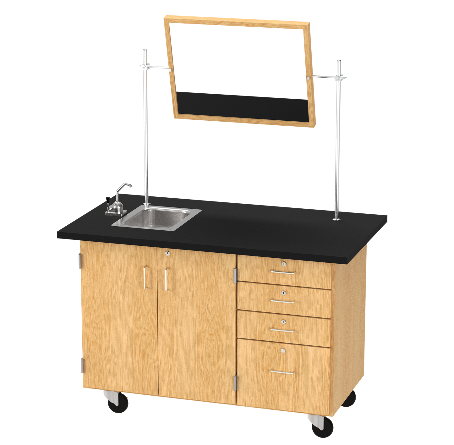 Kinetic XL Mobile Demo Center with 2 Doors, 4 Drawers, Sink and Mirror/Markerboard