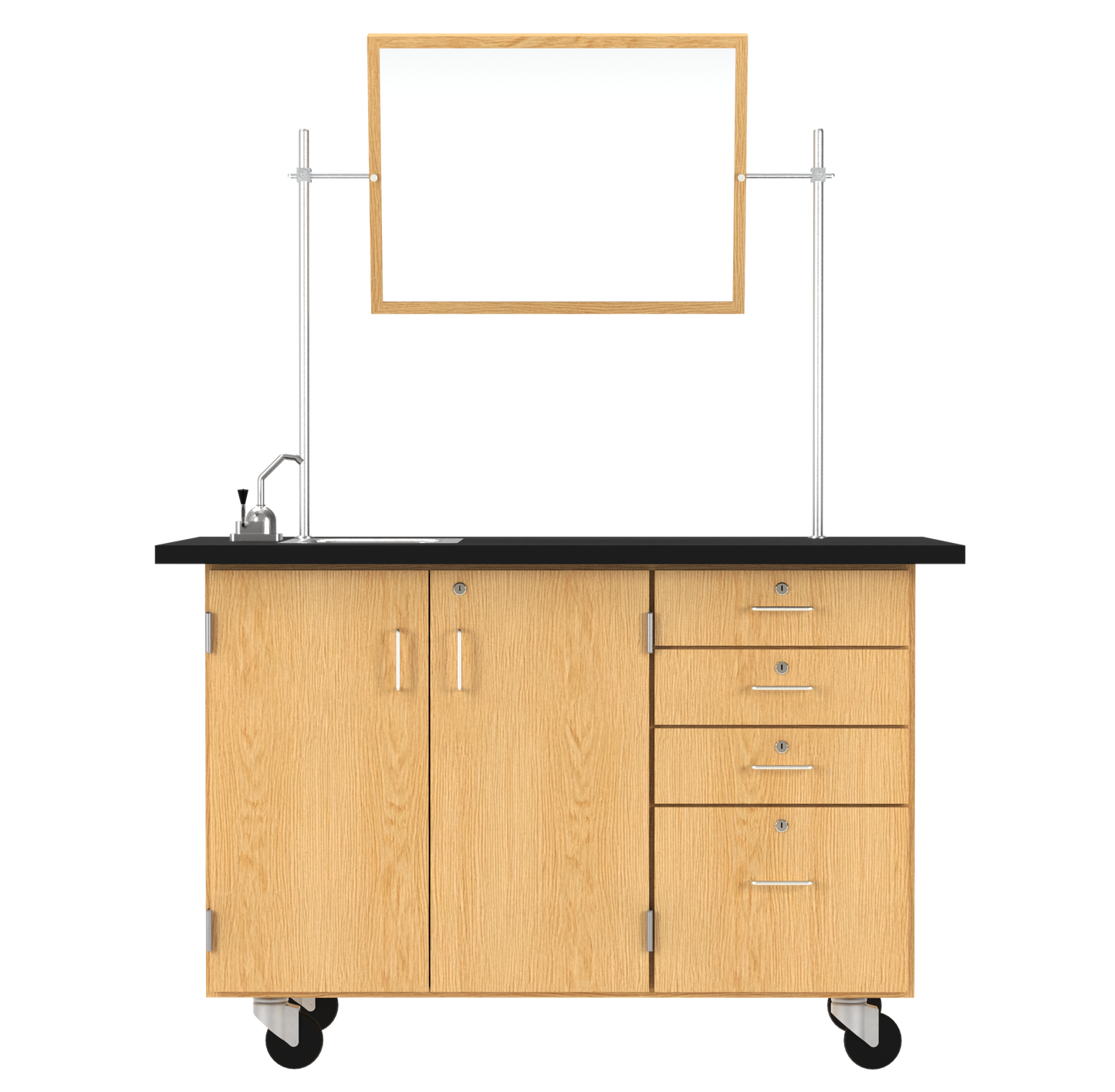 Kinetic XL Mobile Demo Center with 2 Doors, 4 Drawers, Sink and Mirror/Markerboard